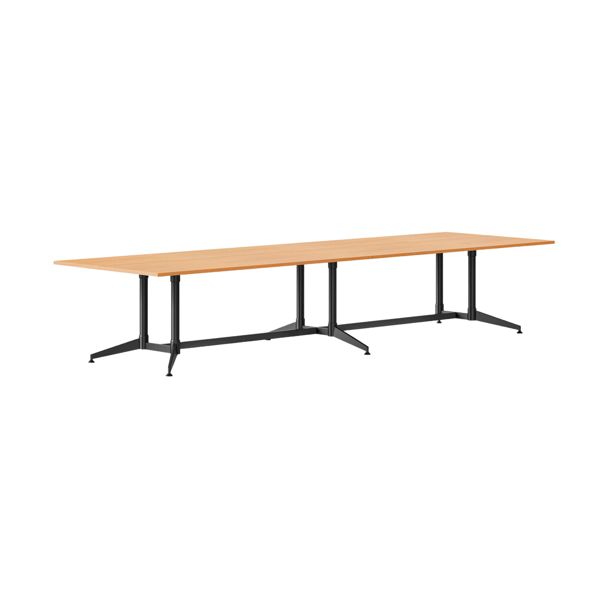 Typhoon Boardroom Table with All Black Legs 3200 x 1200 Beech - Office Furniture Company