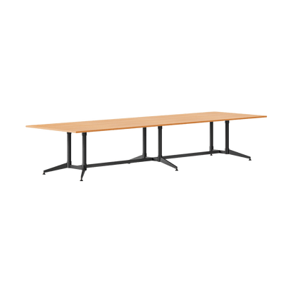 Typhoon Boardroom Table with All Black Legs 3200 x 1200 Beech - Office Furniture Company