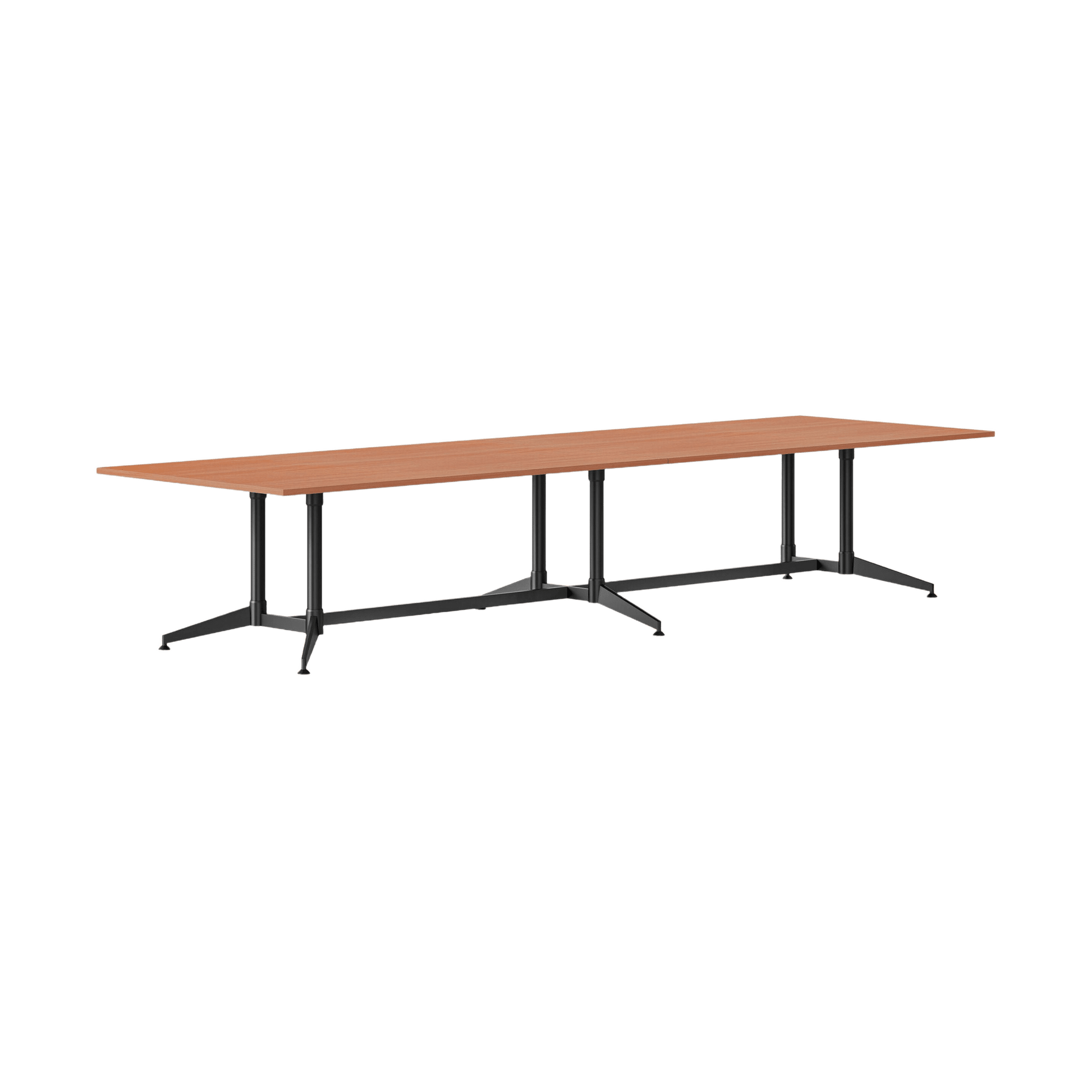 Typhoon Boardroom Table with All Black Legs 3200 x 1200 Cherry - Office Furniture Company