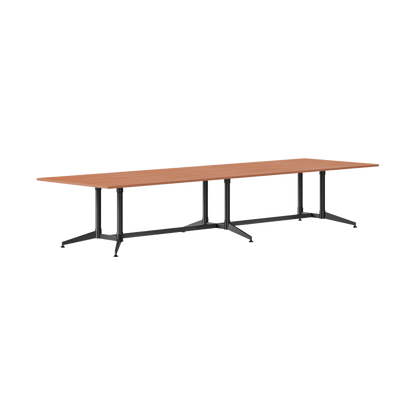 Typhoon Boardroom Table with All Black Legs 3200 x 1200 Cherry - Office Furniture Company