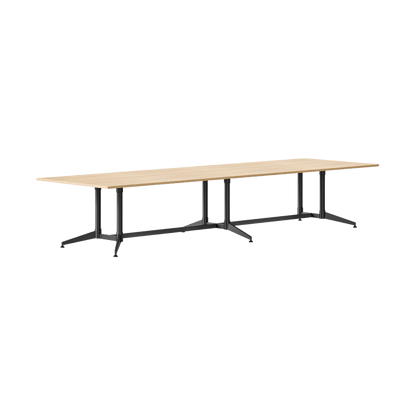 Typhoon Boardroom Table with All Black Legs 3200 x 1200 Natural Oak - Office Furniture Company