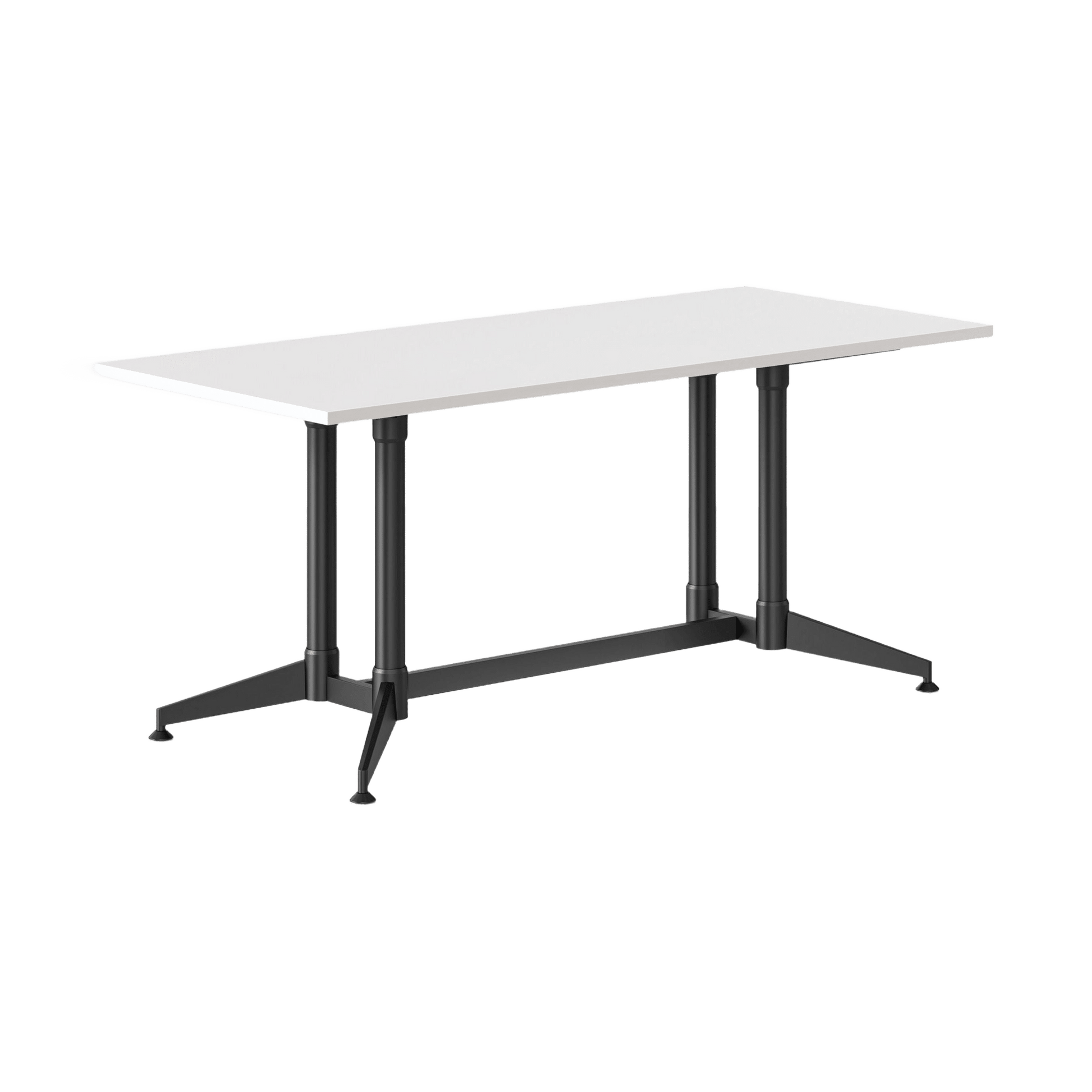 Typhoon Boardroom Table with All Black Legs 3200 x 1200 White - Office Furniture Company