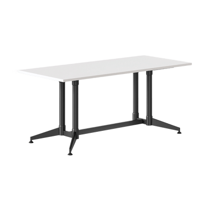 Typhoon Boardroom Table with All Black Legs 3200 x 1200 White - Office Furniture Company