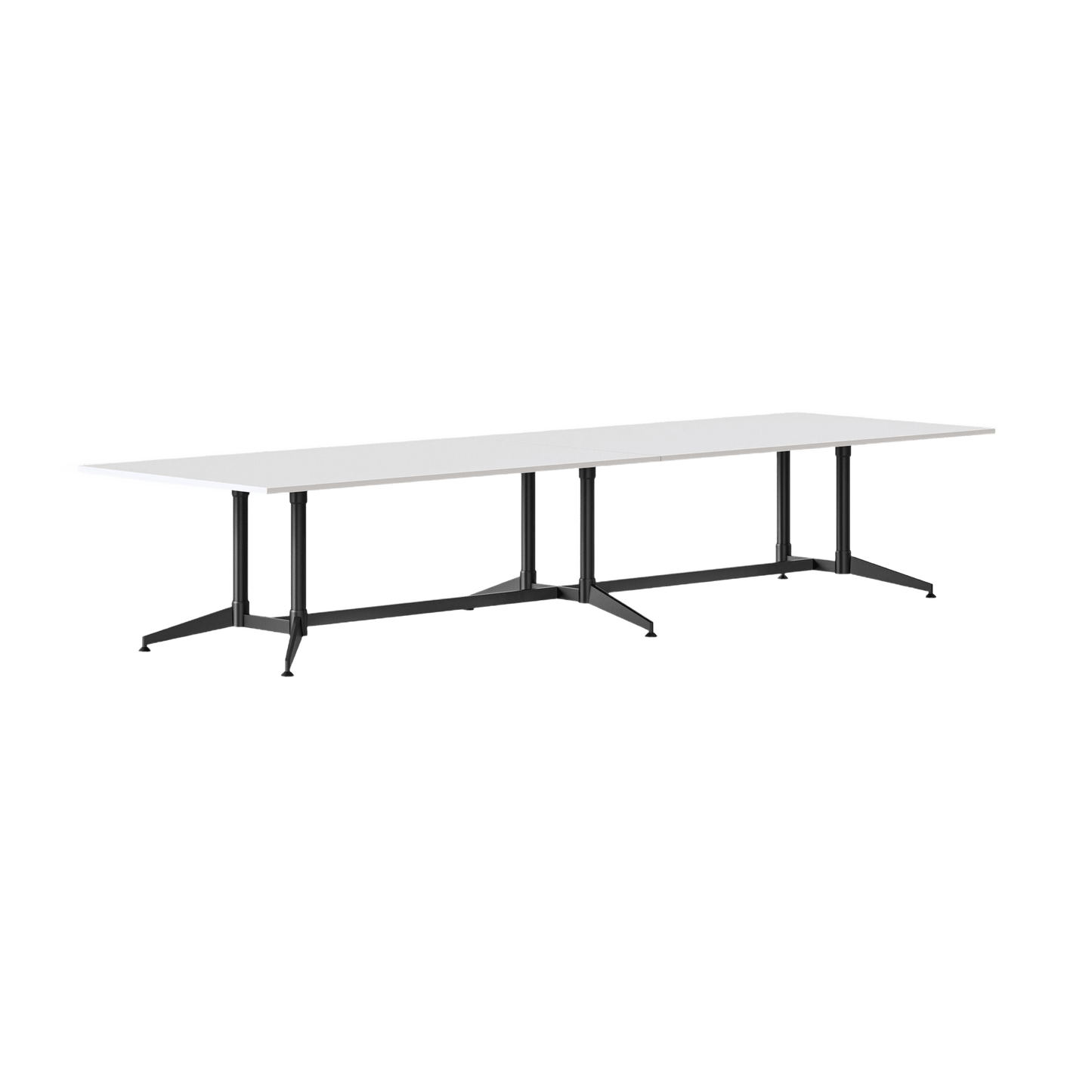 Typhoon Boardroom Table with All Black Legs 3200 x 1200 White - Office Furniture Company