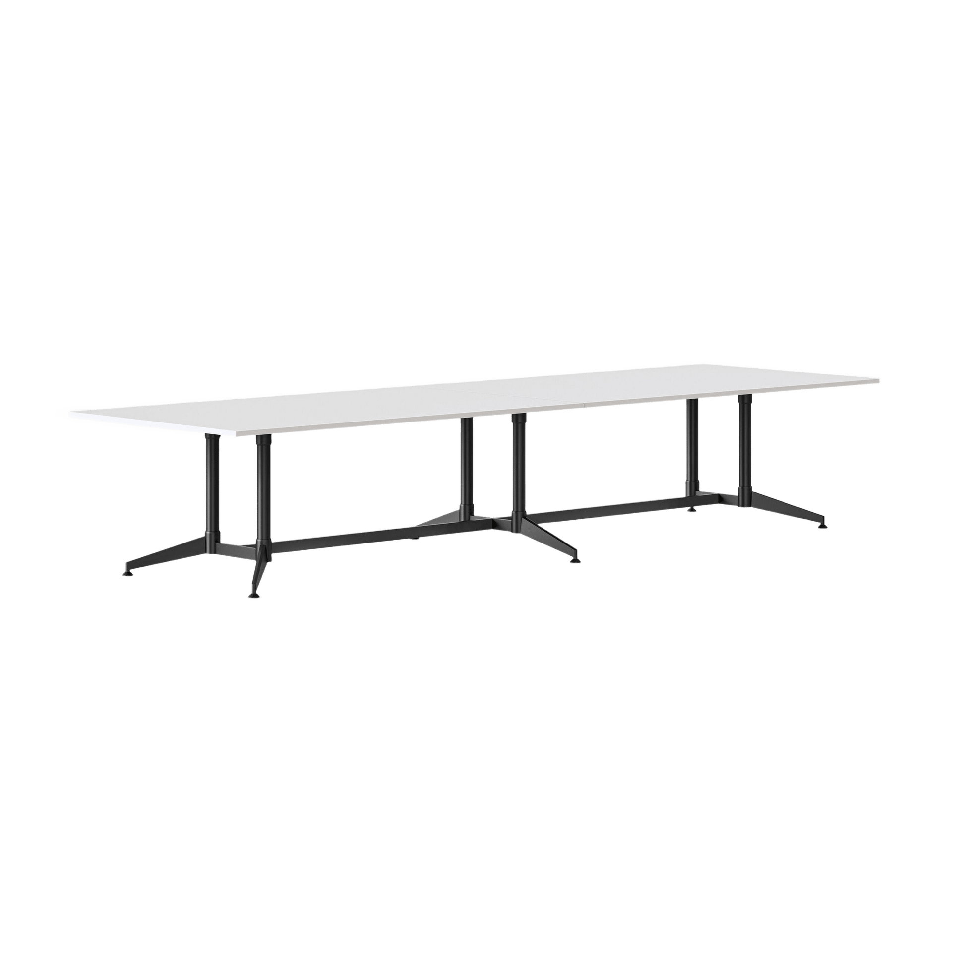 Typhoon Boardroom Table with All Black Legs 3200 x 1200 White - Office Furniture Company