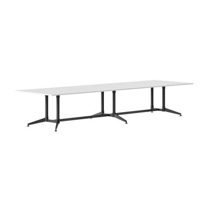 Typhoon Boardroom Table with All Black Legs 3200 x 1200 White - Office Furniture Company