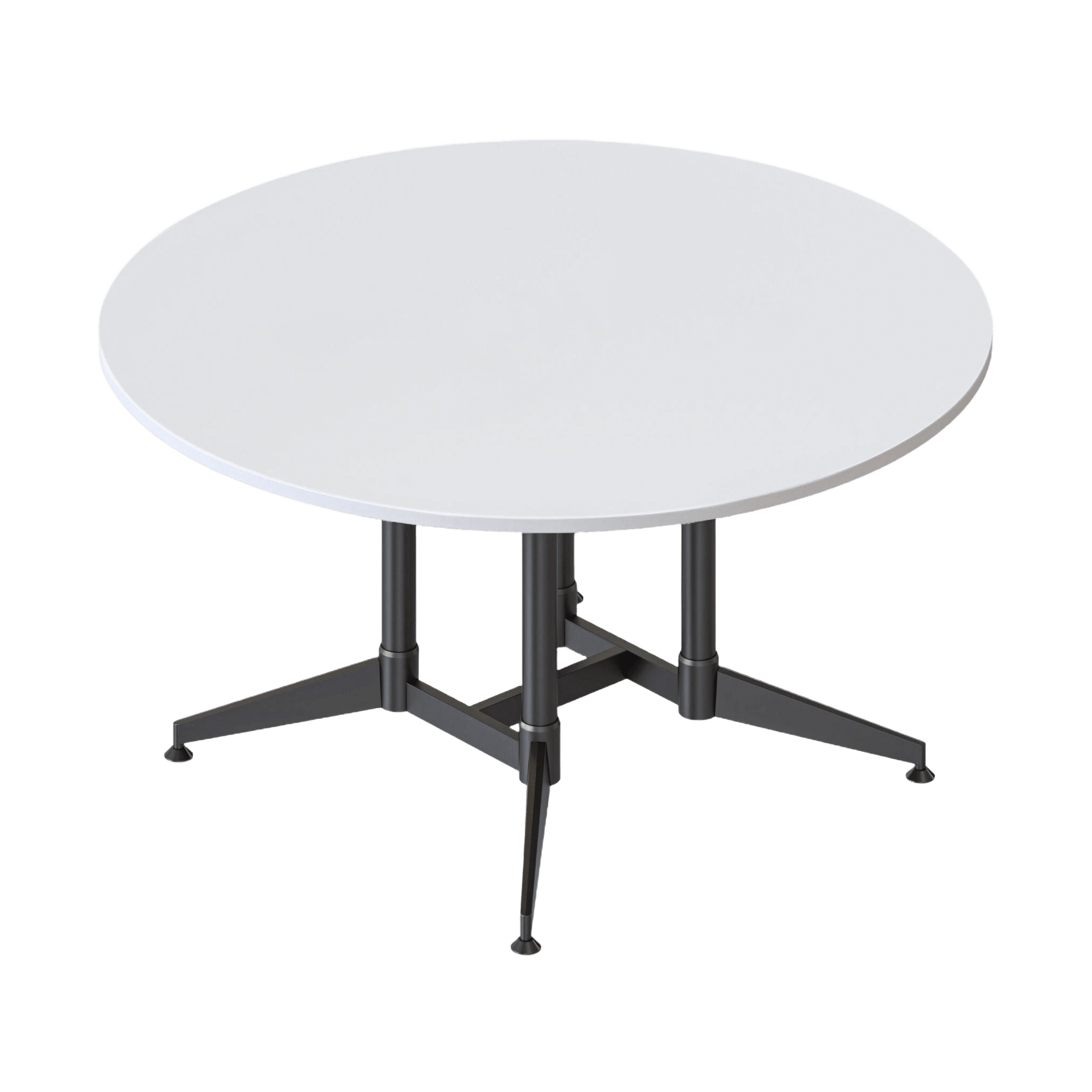 Typhoon Large Round Meeting Table White / Black Powdercoat