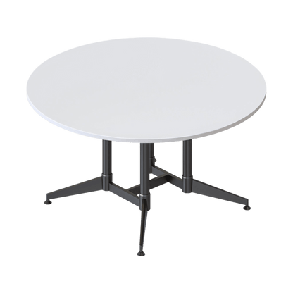 Typhoon Large Round Meeting Table White / Black Powdercoat