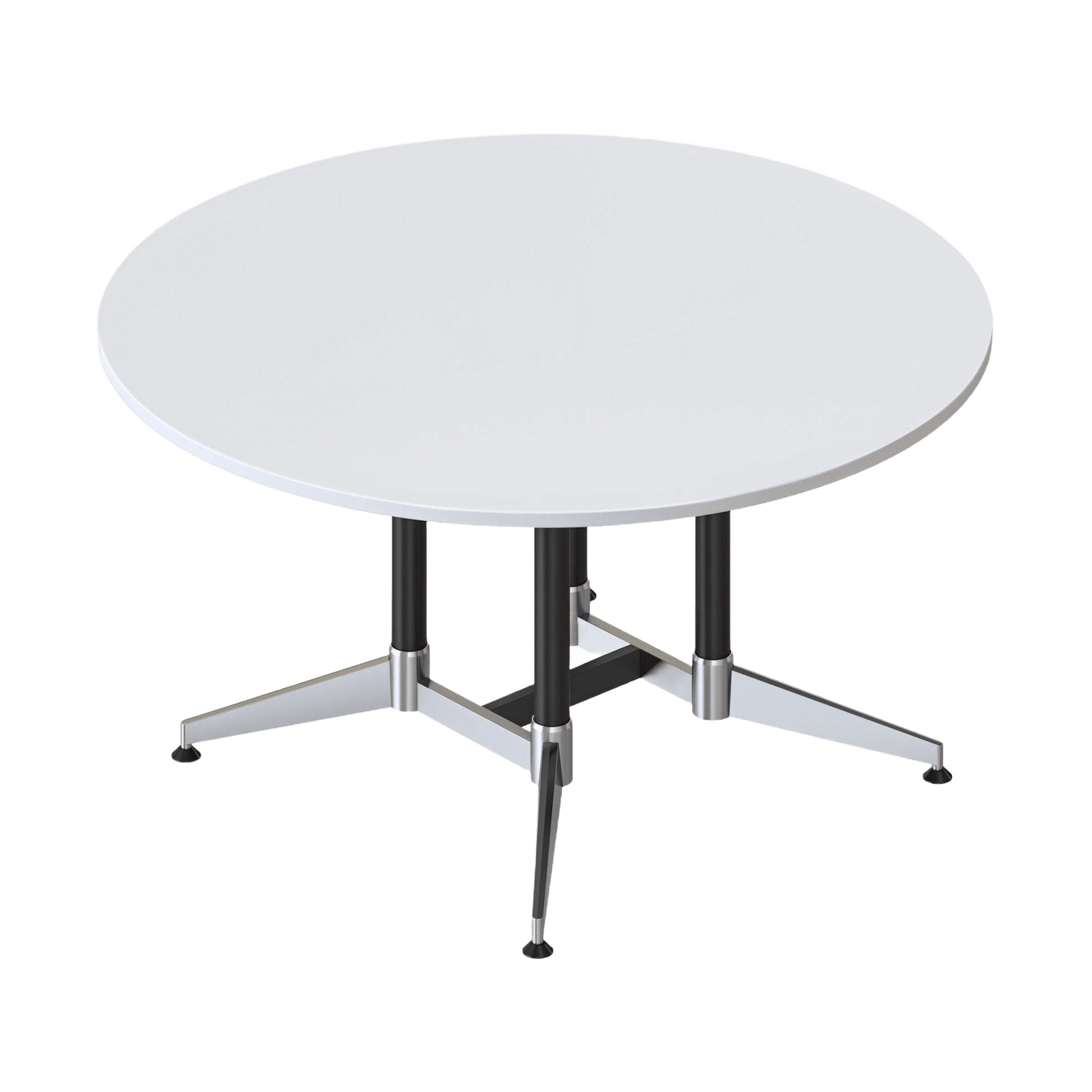 Typhoon Large Round Meeting Table White / Black / Polished Aluminium