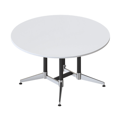 Typhoon Large Round Meeting Table White / Black / Polished Aluminium