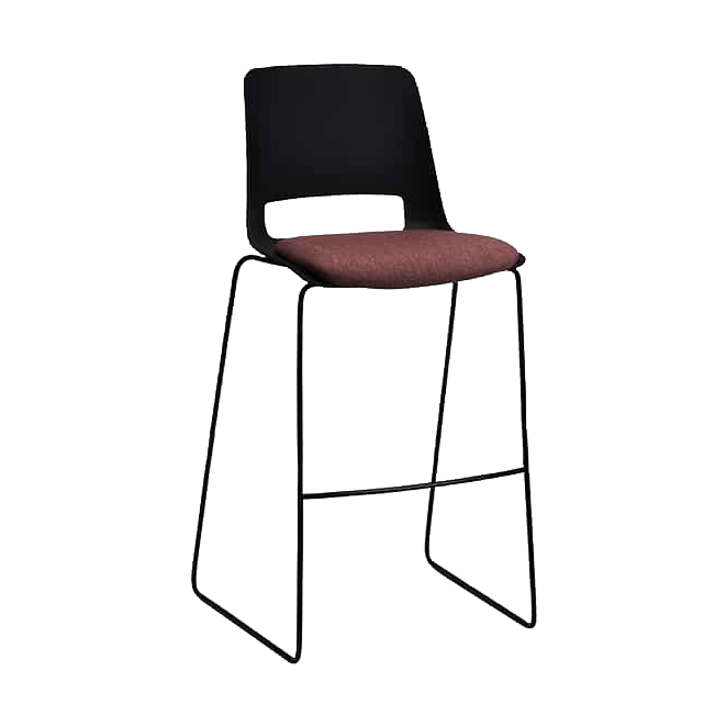 Unica Sled Stool with Seat Pad - 2