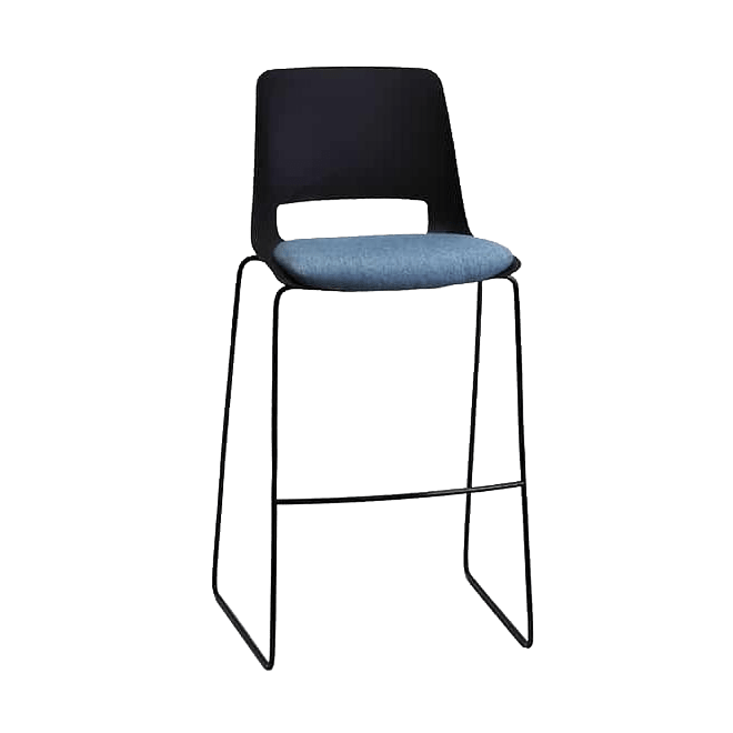 Unica Sled Stool with Seat Pad - 1