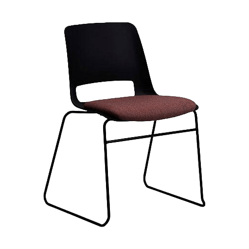Unica Sled with Seat Pad night - black Chrome black - fab - Office Furniture Company