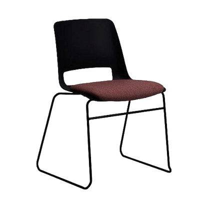 Unica Sled with Seat Pad night - black Chrome black - fab - Office Furniture Company