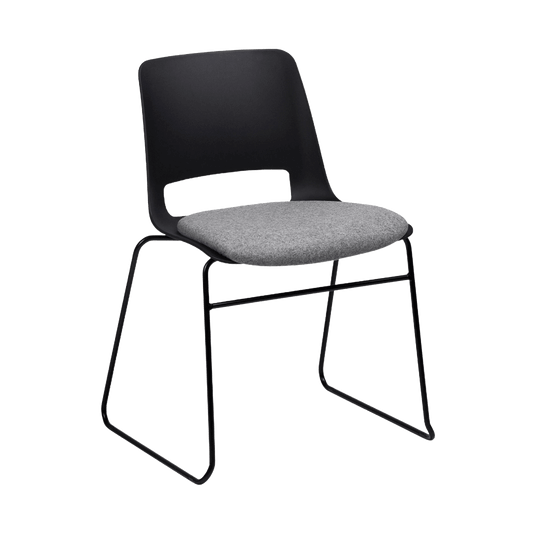 Unica Sled with Seat Pad night - black Chrome black - fab - Office Furniture Company