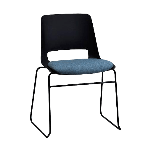 Unica Sled with Seat Pad night - black Chrome black - fab - Office Furniture Company
