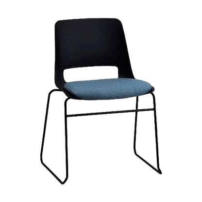 Unica Sled with Seat Pad night - black Chrome black - fab - Office Furniture Company