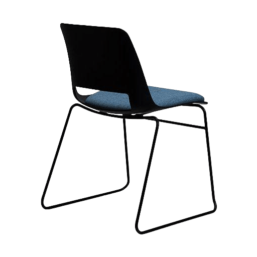 Unica Sled with Seat Pad night - black Chrome black - fab - Office Furniture Company