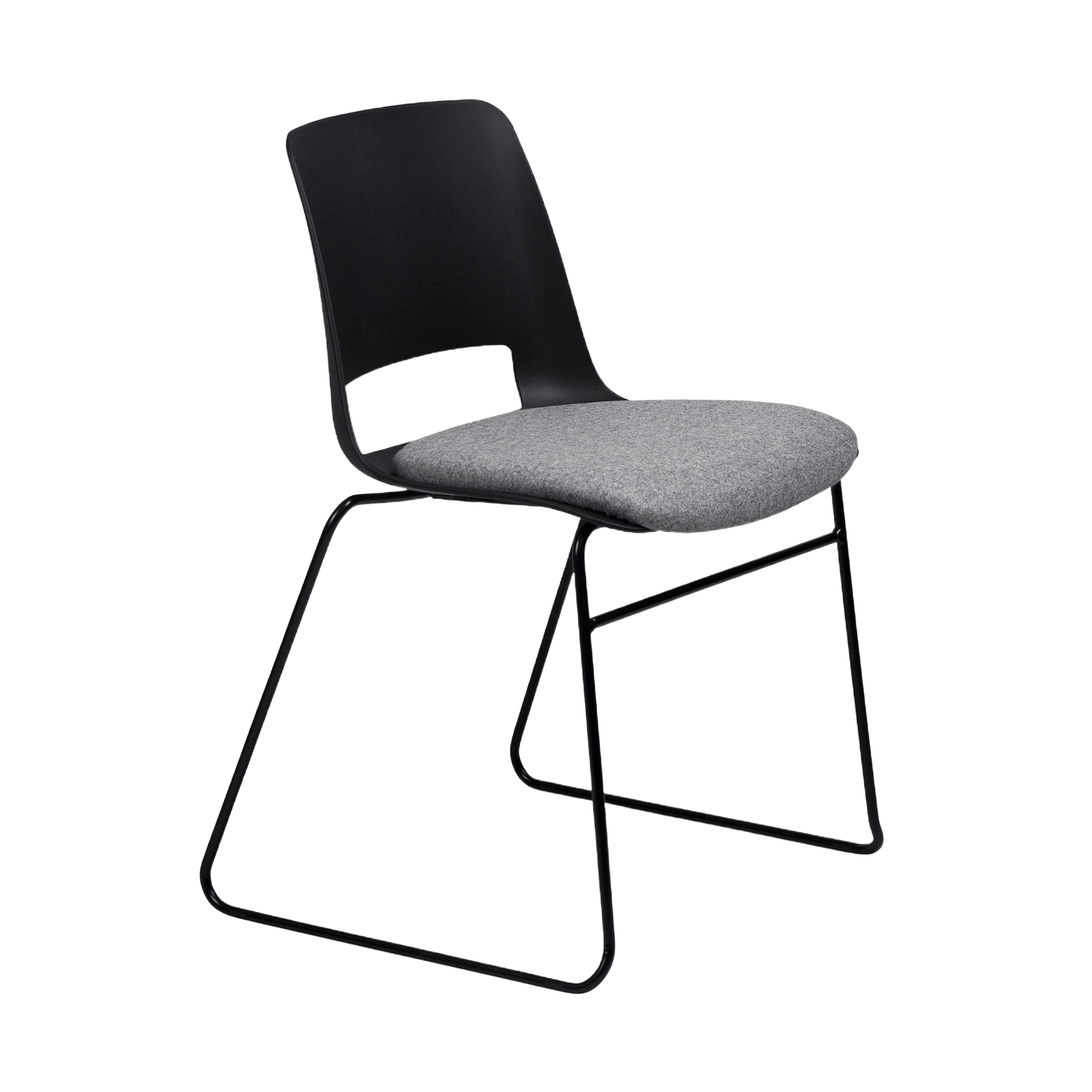 Unica Sled with Seat Pad night - black Chrome black - fab - Office Furniture Company