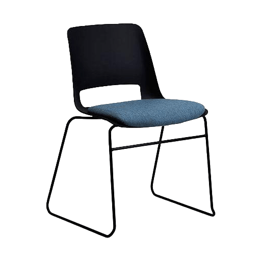 Unica Sled with Seat Pad night - black Chrome black - fab - Office Furniture Company