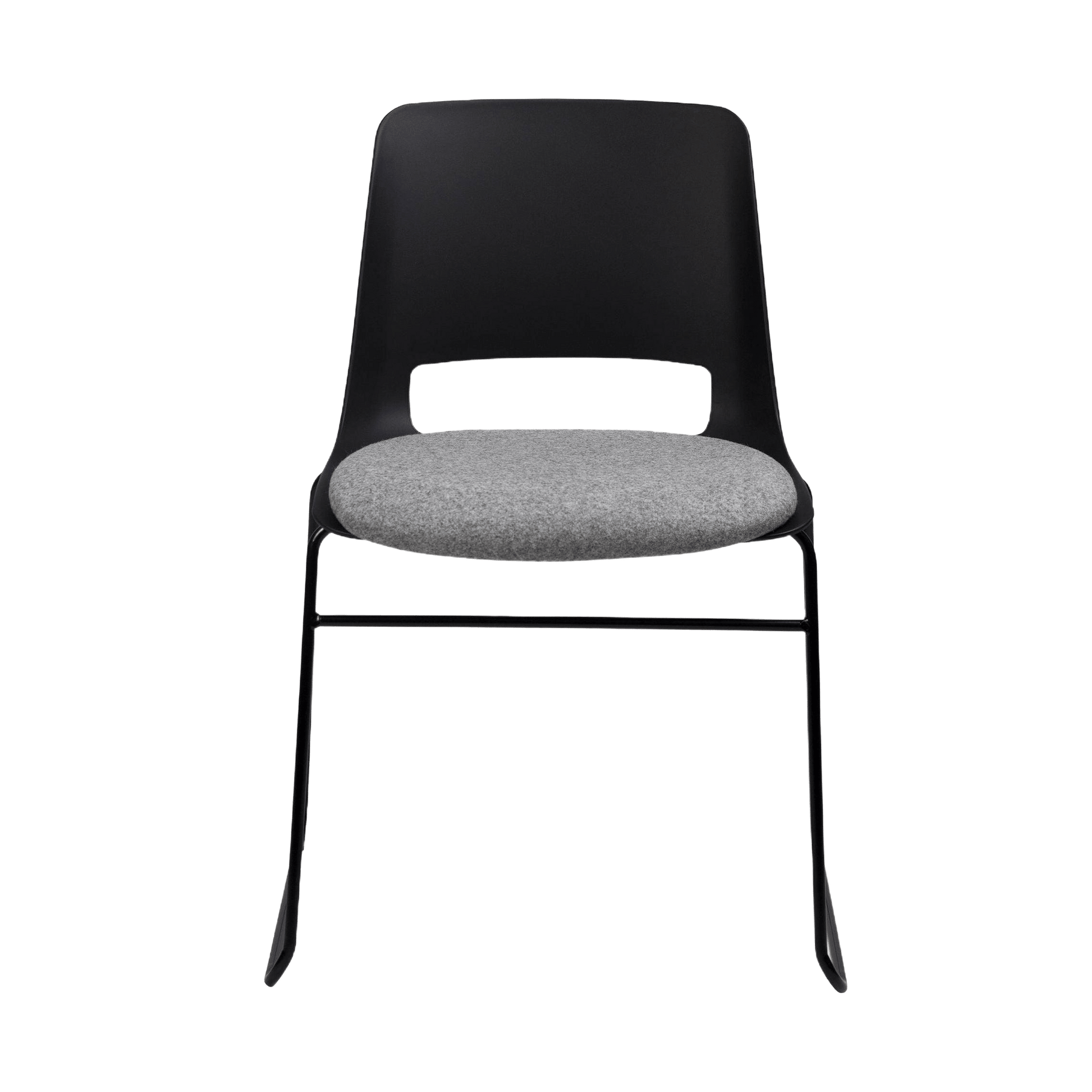 Unica Sled with Seat Pad night - black Chrome black - fab - Office Furniture Company