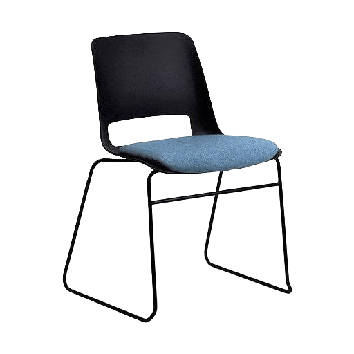 Unica Sled with Seat Pad night - black Chrome black - fab - Office Furniture Company
