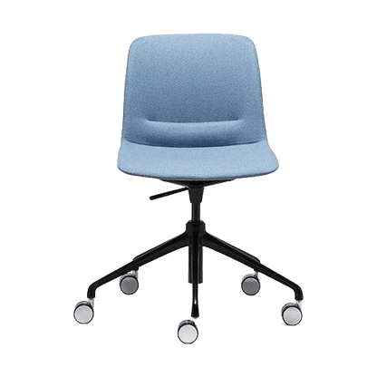 Unica Swivel Upholstered Meeting Chair 4 Star Base (Fixed Height) Polished black - Office Furniture Company