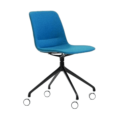 Unica Swivel Upholstered Meeting Chair 4 Star Base (Fixed Height) Polished black - Office Furniture Company