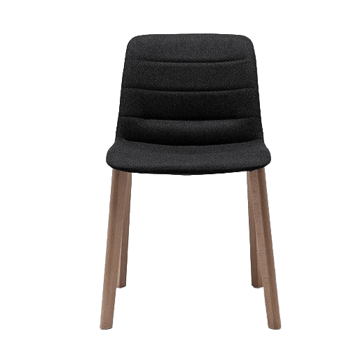 Unica Timber 4 Leg Fully Upholstered Oak Stain Black Fab - Office Furniture Company