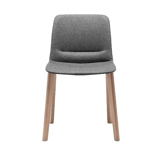 Unica Timber 4 Leg Fully Upholstered Oak Stain Black Fab - Office Furniture Company