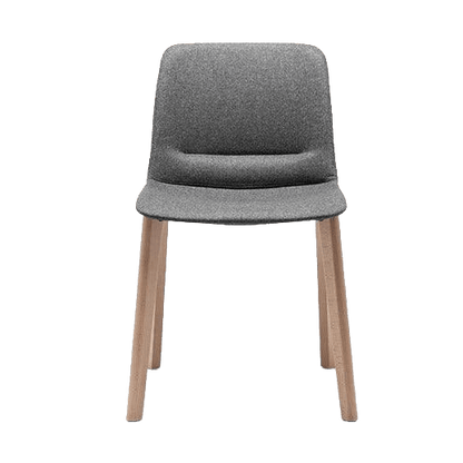 Unica Timber 4 Leg Fully Upholstered Oak Stain Black Fab - Office Furniture Company