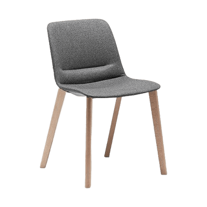 Unica Timber 4 Leg Fully Upholstered Oak Stain Black Fab - Office Furniture Company