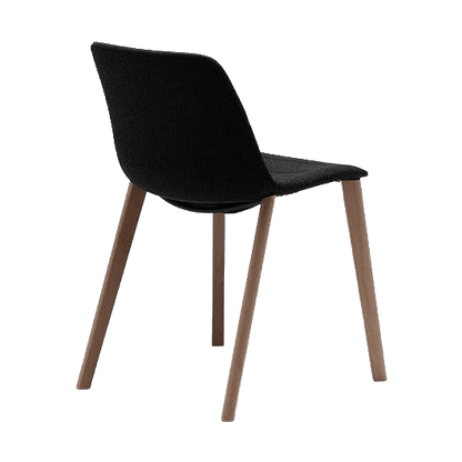 Unica Timber 4 Leg Fully Upholstered Oak Stain Black Fab - Office Furniture Company