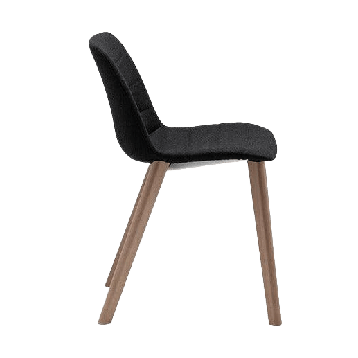 Unica Timber 4 Leg Fully Upholstered Oak Stain Black Fab - Office Furniture Company