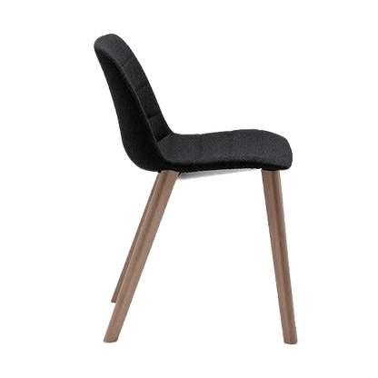 Unica Timber 4 Leg Fully Upholstered Oak Stain Black Fab - Office Furniture Company