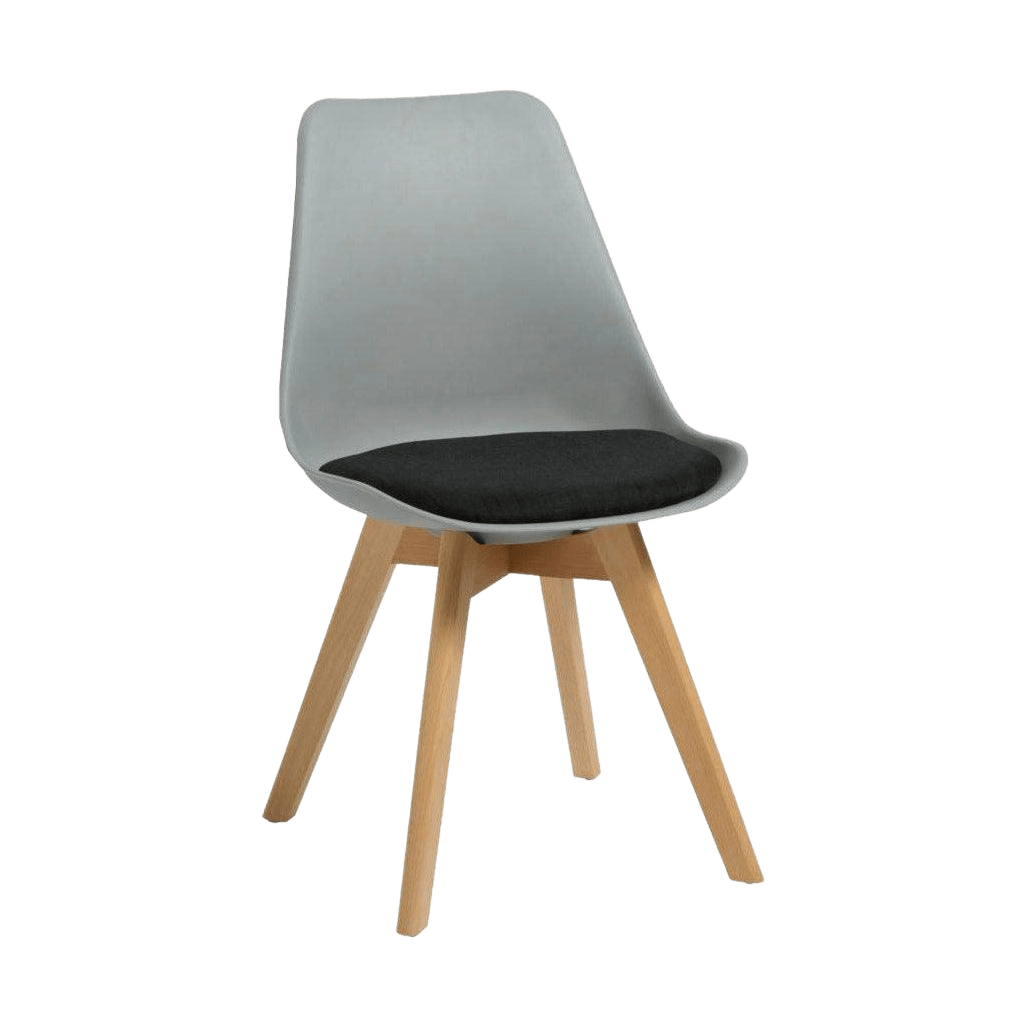 Virgo Visitor Chair Grey Shell with Black Upholstery - Office Furniture Company