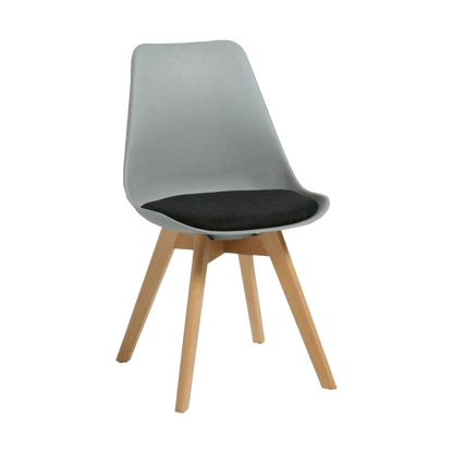 Virgo Visitor Chair Grey Shell with Black Upholstery - Office Furniture Company