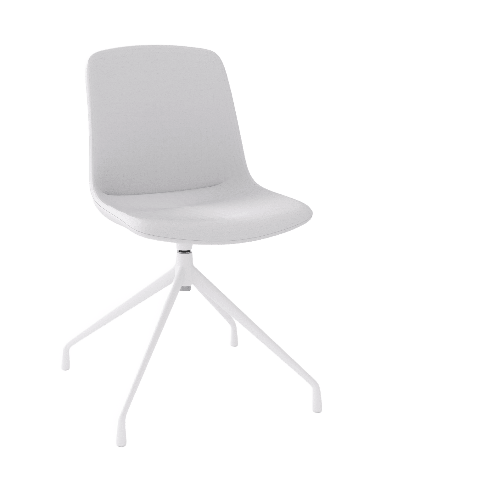 Vista Pivot Meeting Chair Fully Upholsterd White / Silver (Vista)