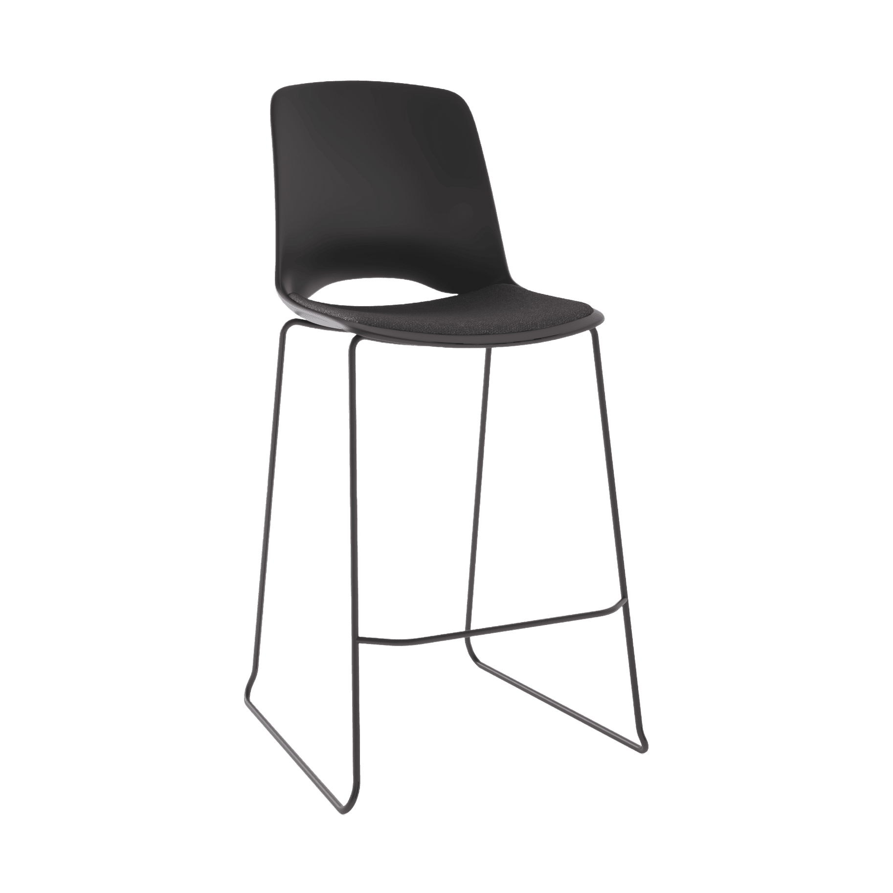 Vista Rise Stool with Padded Seat Black - Office Furniture Company