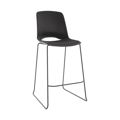 Vista Rise Stool with Padded Seat Black - Office Furniture Company