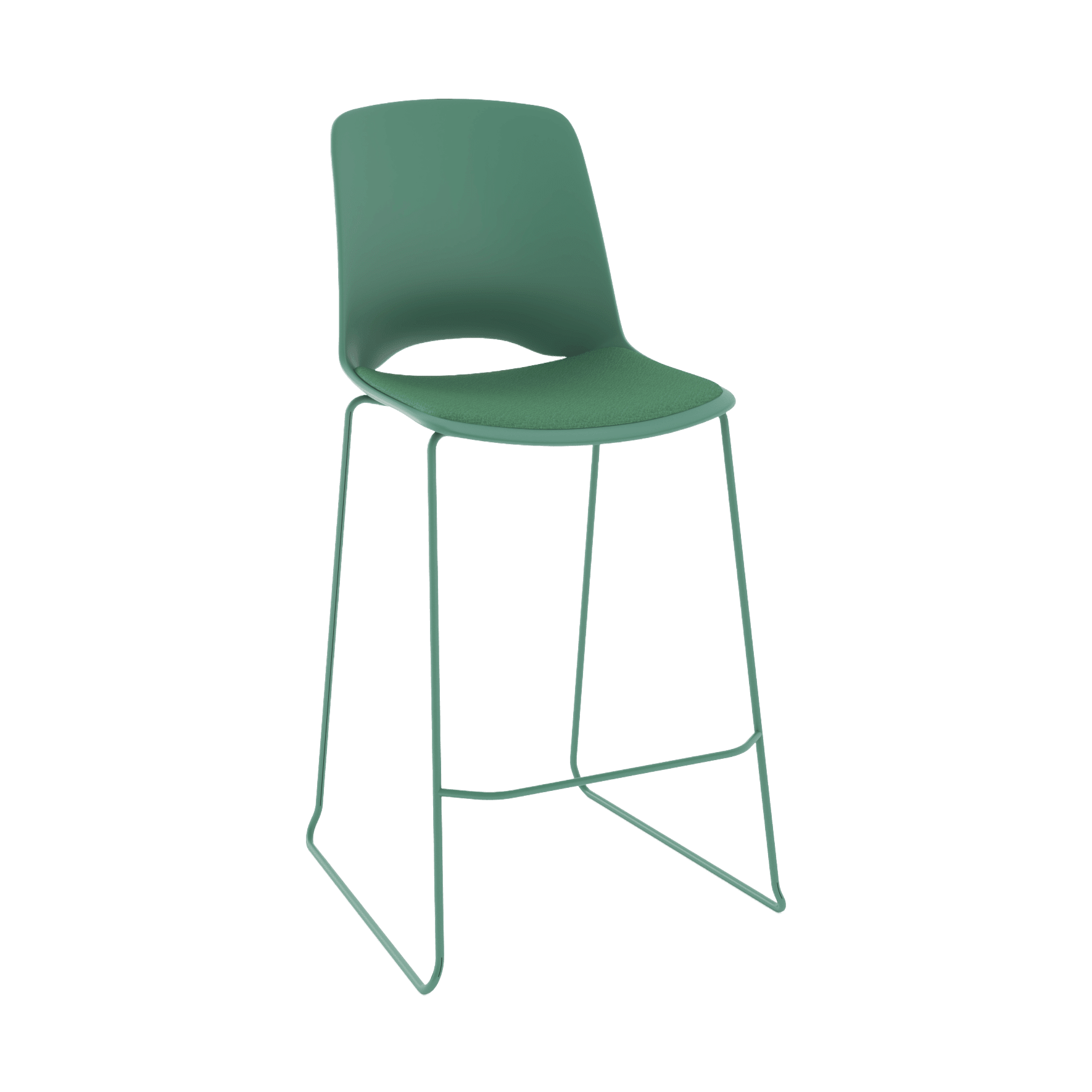 Vista Rise Stool with Padded Seat Moss - Office Furniture Company