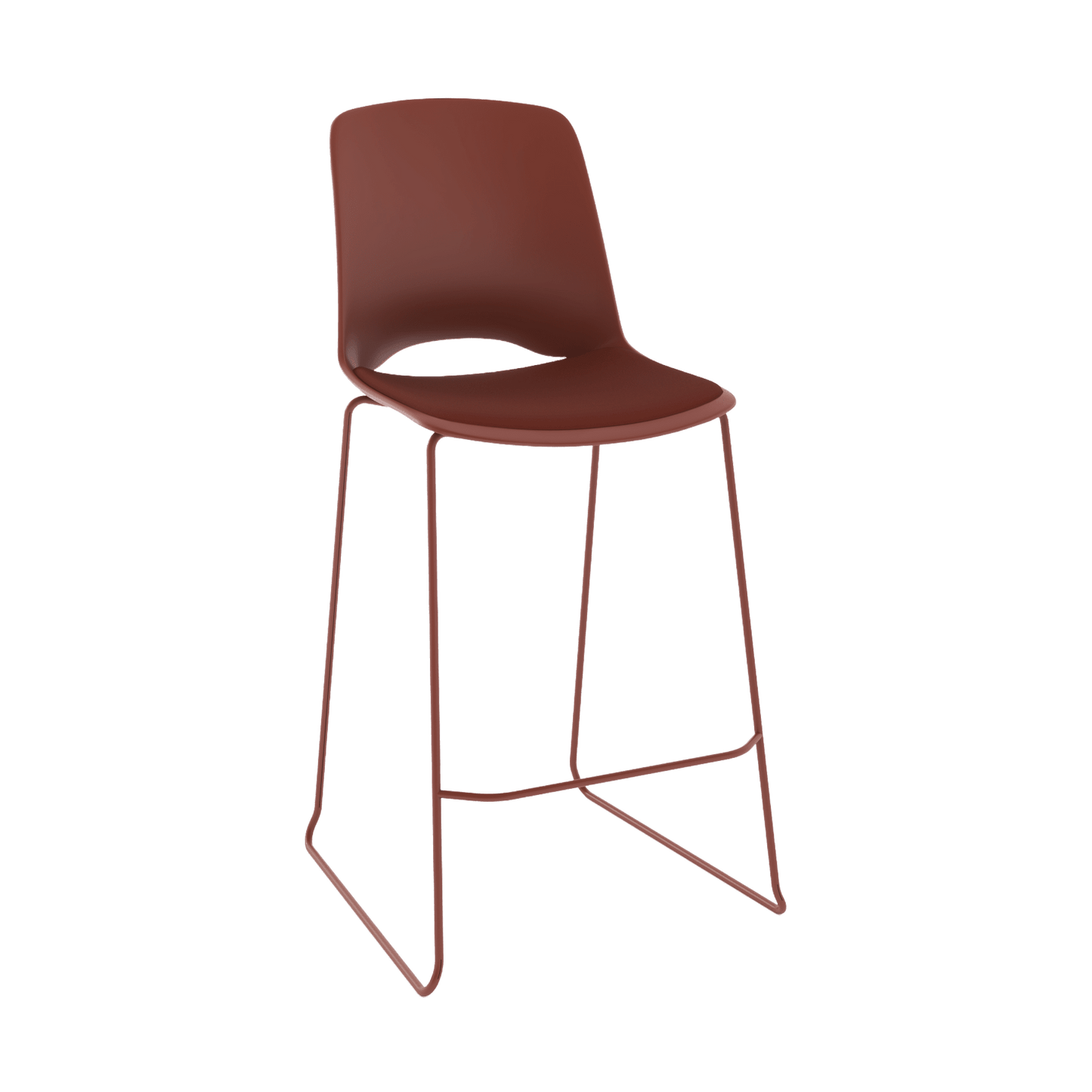 Vista Rise Stool with Padded Seat Rust - Office Furniture Company