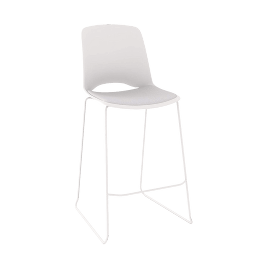 Vista Rise Stool with Padded Seat White - Office Furniture Company