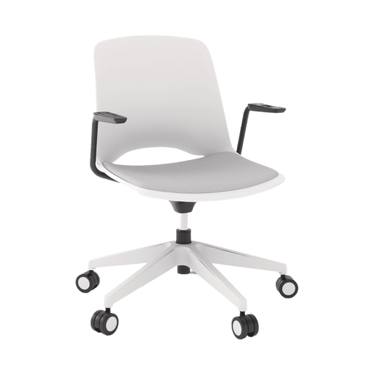Vista Swivel Padded Chair White / Silver (Vista)