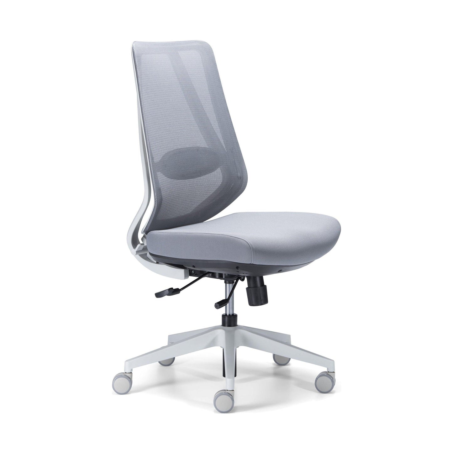 Voka White Grey Task Chair With Arms - Office Furniture Company