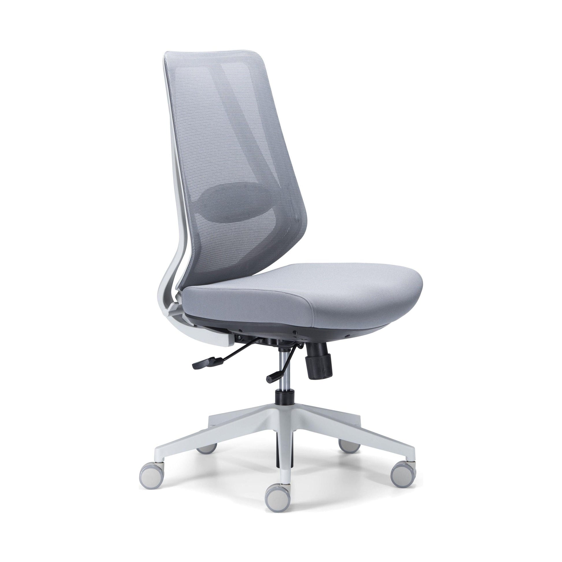 Voka White Grey Task Chair With Arms - Office Furniture Company