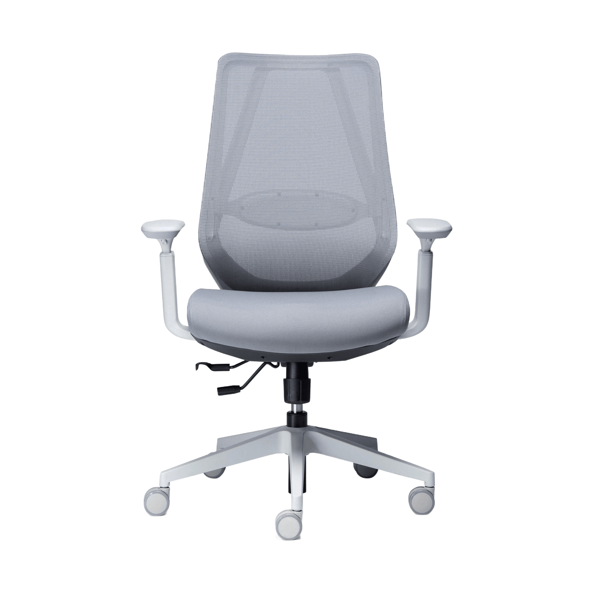 Voka White Grey Task Chair With Arms - Office Furniture Company