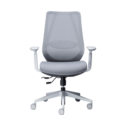 Voka White Grey Task Chair With Arms - Office Furniture Company