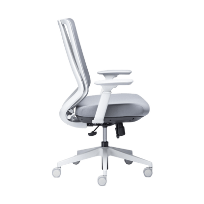 Voka White Grey Task Chair Without Arms - Office Furniture Company