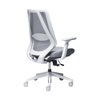 Voka White Grey Task Chair Without Arms - Office Furniture Company